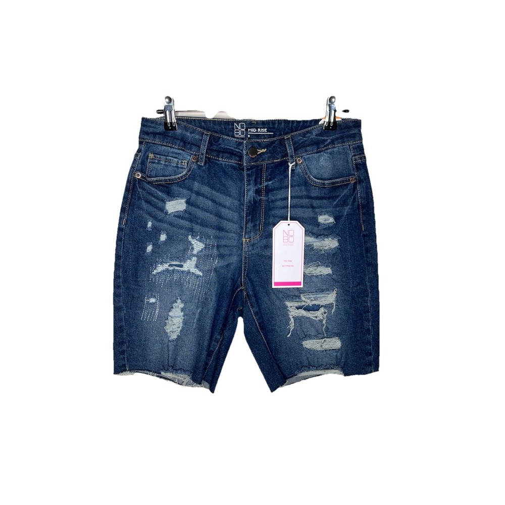 No Boundaries Jean Shorts Size 9 Boyfriend Cut Off Mid Rise Medium Wash Denim